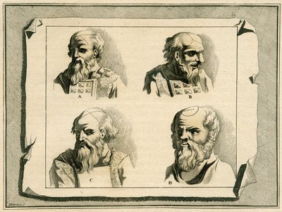 Griechische Buchstaben auf dem Kopf des Hohepriesters als Teil der Salbung mit Öl, 1700 von Jan Luyken