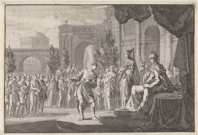 Hyrkanus vor dem Thron von Ptolemäus Philadelphus von Jan Luyken