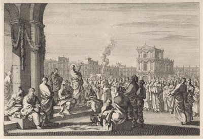 Predigt Christi vor dem Tempel von Jan Luyken