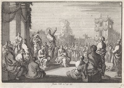Predigt Christi vor dem Tempel von Jan Luyken