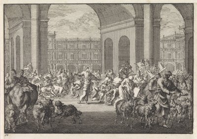 Die Vertreibung der Geldwechsler aus dem Tempel von Jan Luyken