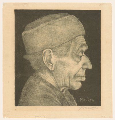 Porträt von Douwe mit Mütze von Jan Mankes (signed by artist)