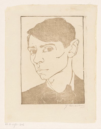 Selbstporträt mit Fliege von Jan Mankes (signed by artist)