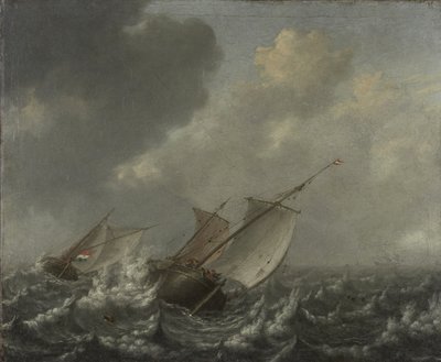 Schiffe auf stürmischer See, 1620er Jahre von Jan Porcellis