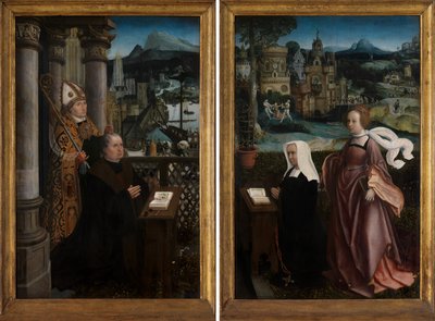 Stifter mit St. Nikolaus und Stifterin mit St. Godeliva, ca. 1515-21 von Jan Provoost