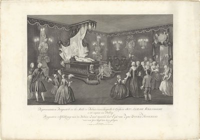 Saal mit dem Prunkbett von Prinz Wilhelm IV., 1751 von Jan Punt