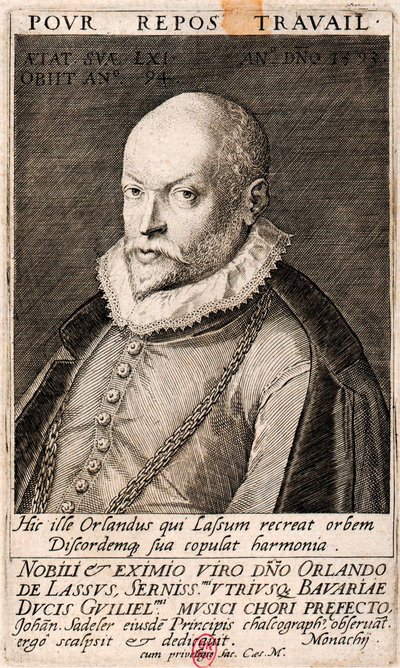 Porträt des Komponisten Orlando di Lasso, 1593 von Jan Sadeler