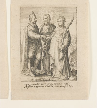 Eine Ehe, die allein auf reiner und keuscher Liebe gegründet ist, die von Christus gesegnet wird von Jan Saenredam