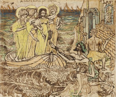 Die Ankunft der Musen der Kunst bei der Architektur, 1890 von Jan Toorop