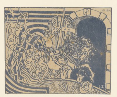 Katalogumschlag mit Ritter zu Pferd von Jan Toorop