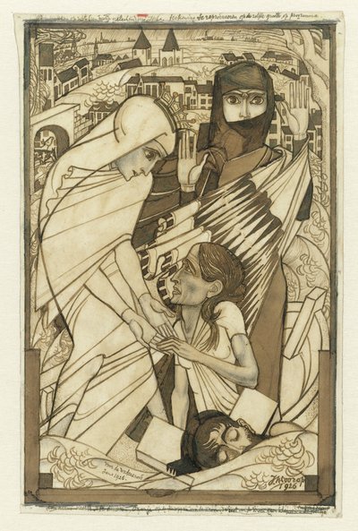 Die Hilfeleistung während der Flutkatastrophe von 1926, symbolisch dargestellt von Jan Toorop