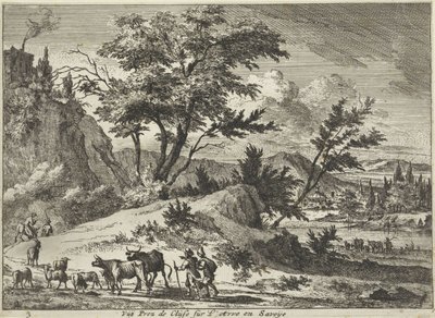 Ansicht einer Straße bei Cluses an der Arve, Savoie von Jan Vincentsz. van der Vinne