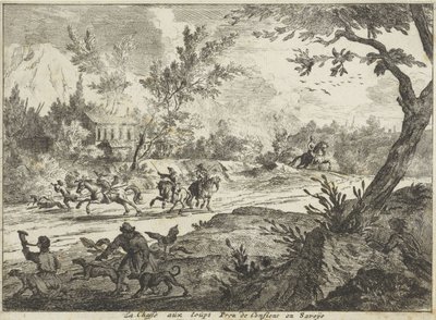 Wolfsjagd bei Conflans, Savoie von Jan Vincentsz. van der Vinne
