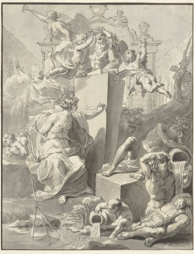 Entwurf für das Titelblatt von W. van der Hoeven, Westermeer, 1721 von Jan Wandelaar