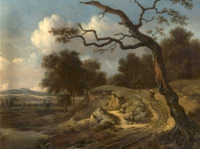 Landschaft mit Bauern und einer Straße von Jan Wijnants