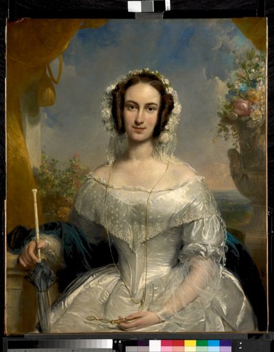 Brautporträt von Agatha Petronella Hartsen (1814–1878), Ehefrau von Jan van der Hoop (1811–1897) von Jan Willem Pieneman
