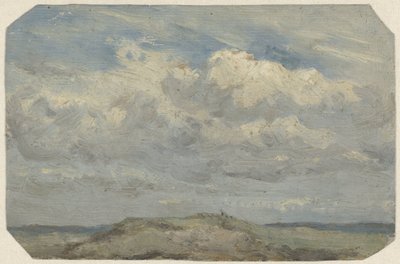 Dünenkuppe mit Meer im Hintergrund von Jan Willem van Borselen