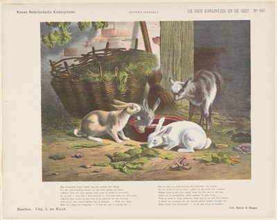 Die drei Kaninchen und die Ziege von Jan de Haan
