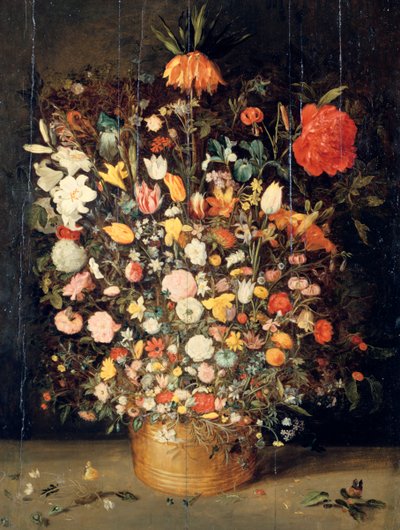 Blumenstrauß in einer Holzvase, 1603 von Jan the Elder Brueghel