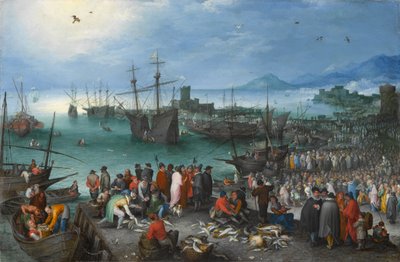Hafenszene mit der Abreise des Heiligen Paulus aus Cäsarea, 1596 von Jan the Elder Brueghel