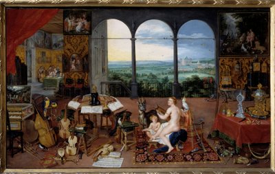 Hören. Allegorie der fünf Sinne Gemälde von Jan I Brueghel Dit De Velours (1568-1625) Ec. Flam von Jan the Elder Brueghel