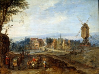 Landschaft mit Windmühle von Jan the Elder Brueghel