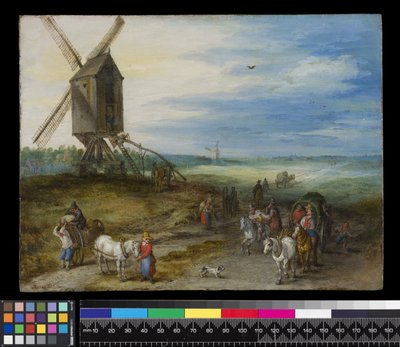 Landschaft mit Mühle und Karren, ca. 1611 von Jan the Elder Brueghel