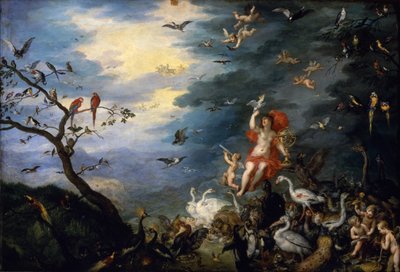 Die Allegorie der Luft, aus einer Serie über die "Allegorie der Elemente", 1621 von Jan the Elder Brueghel
