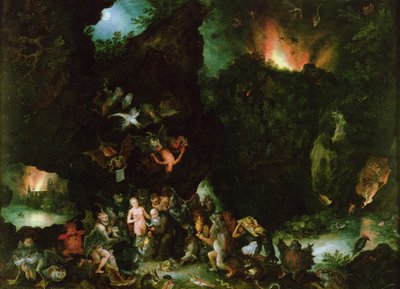 Die Versuchung des Heiligen Antonius - Hölle, 1594 von Jan the Elder Brueghel