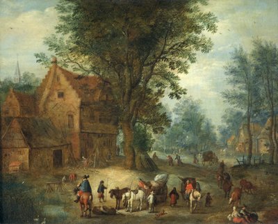 Dorfszene, ca. 1640-60 von Jan the Elder Brueghel