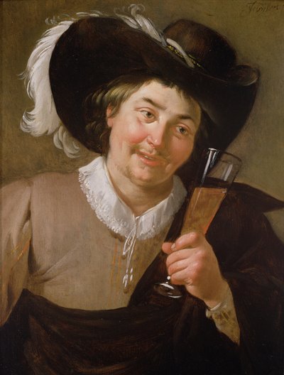 Porträt eines Mannes, der ein Weinglas hält von Jan van Bijlert or Bylert