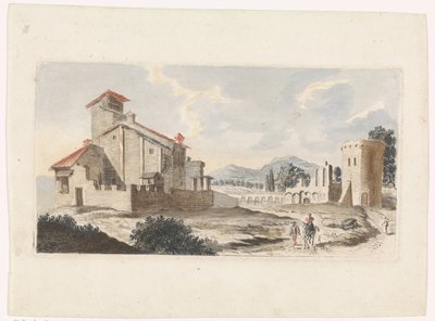 Italienische Landschaft mit Mann auf einem Maultier von Jan van Call (I) (attributed to)