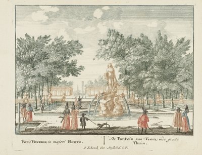 Der Venusbrunnen im großen Garten des Palastes Het Loo Ausgewählte Ansichten des berühmten Loo und anderer fürstlicher Häuser (Serientitel) Admirandorum quadruplex spectaculum (Serientitel) von Jan van Call (I)