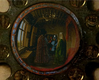 (Detail) aus dem Porträt von Giovanni Arnolfini und seiner Frau von Jan van Eyck