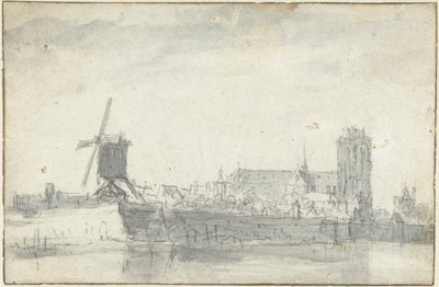 Ansicht von Dordrecht vom Wasser aus von Jan van Goyen (possibly)