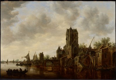 Flusslandschaft mit dem Pellecussen-Tor bei Utrecht von Jan van Goyen