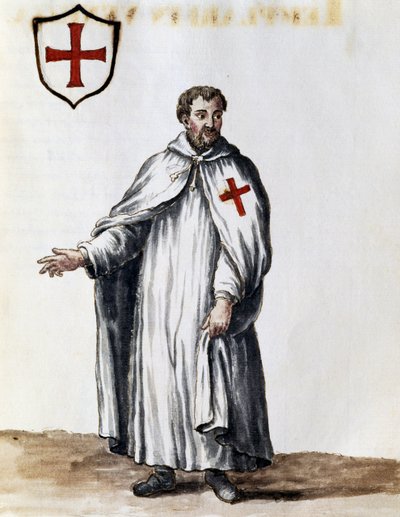 Tempelritter, Illustration aus Kostüme der Venezianer fast jeden Alters, sorgfältig gesammelt und im 18. Jahrhundert gemalt, Giovanni di Grevembroch (1731-1807) von Jan van Grevenbroeck