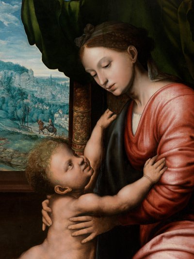 (Detail) Jungfrau mit Kind von Jan van Hemessen