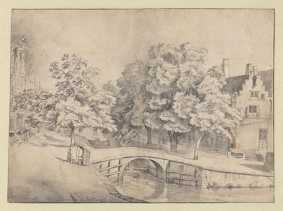 Ansicht der Leidsegracht in Amsterdam, gesehen von der Keizersgracht von Jan van Kessel