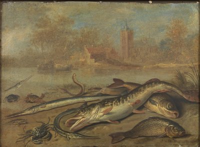 Fische und Landschaft von Jan van Kessel the Elder