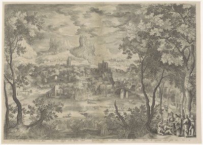 Landschaft mit Christus, der einen Dämon bei einem stummen Mann austreibt von Jan van Londerseel
