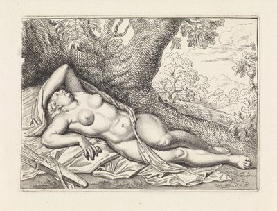 Schlafende Diana in Landschaft von Jan van Neck
