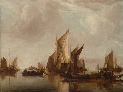 Eine Staatsyacht und andere Schiffe in ruhigem Wasser, ca. 1660 von Jan van de Cappelle
