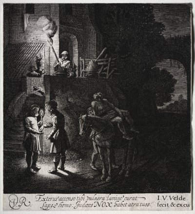 Der barmherzige Samariter bezahlt den Wirt von Jan van de Velde II