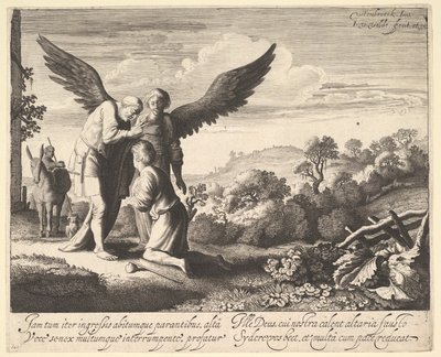 Tobias wird vom blinden Tobit gesegnet von Jan van de Velde II