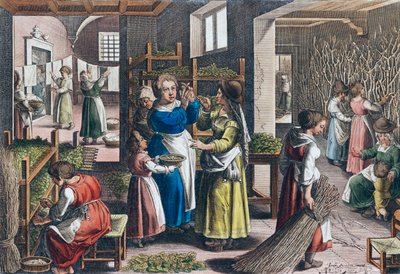 Seidenproduktion in Europa im 16. Jahrhundert von Jan van der (1523 1605) (after) Straet