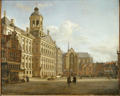 Damstraat und das neue Rathaus von Amsterdam, Niederlande von Jan van der (manner of) Heyden