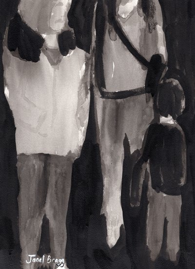 Einkaufende in den Ferien, ca. 2017 von Janel Bragg
