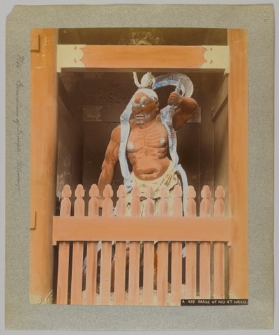 Bild von Nio in Nikko, Japan (handkoloriertes s/w Foto) von Japanese Photographer