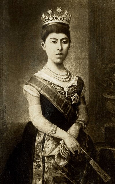 Porträt von Haruko, Kaiserin von Japan. Fotografie, Anfang des 20. Jahrhunderts. von Japanese Photographer